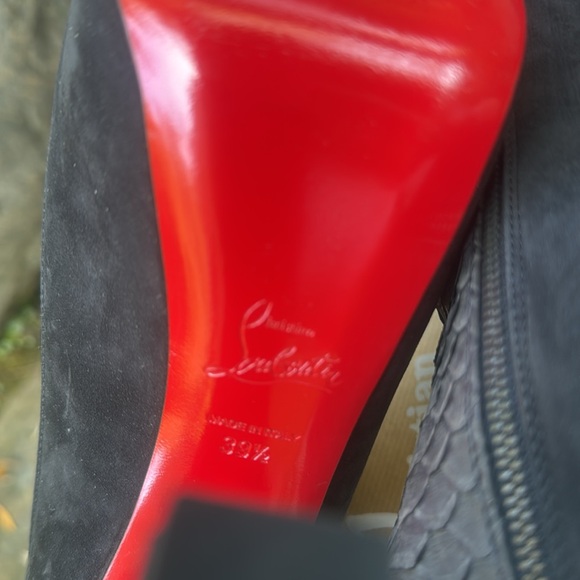 CHRISTIAN LOUBOUTIN BLACK PYTHON HIGH HEEL ANKLE BOOTS /BOOTIES -9.5- NIB! ๐ฅ๐ข - Picture 9 of 13